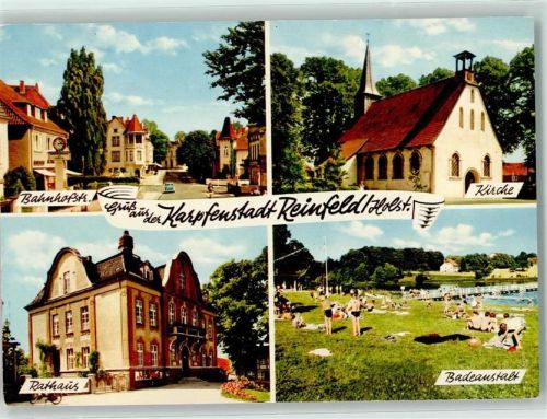 Reinfeld Rückseite mit Abschürfungen bzw Kleberesten Schwimmbad Rathaus