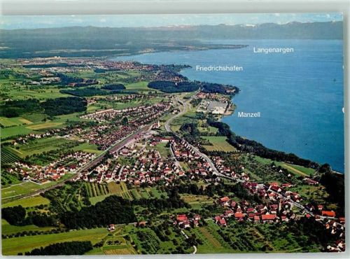 Fischbach Fliegeraufnahme FRiedrichshafen Manzell Langenargen Rückseite mit Abschürfungen bzw Kleberesten