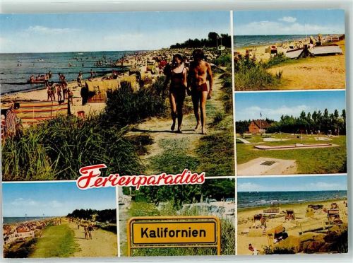 Kalifornien Rückseite mit Abschürfungen bzw Kleberesten