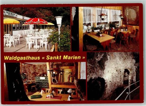 Friedrichroda Waldgasthaus Sankt Mareien an der Marienglasehöhle Rückseite mit Abschürfungen bzw Kleberesten
