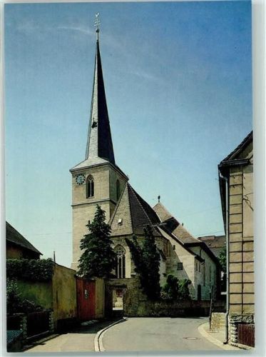 Burgebrach Kath. Pfarrkirche von Nordosten Rückseite mit Abschürfungen bzw Kleberesten