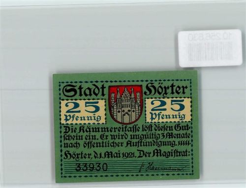 Höxter Notgeld 25 Pfennig