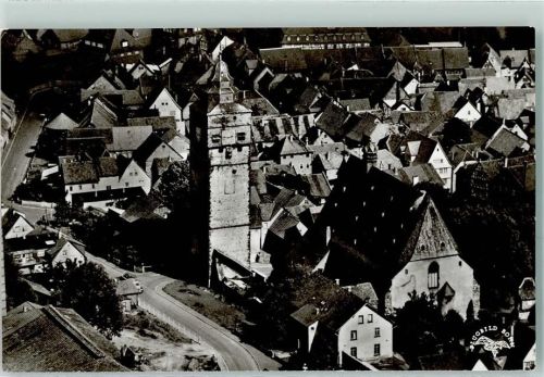 Lich Rückseite mit Abschürfungen und Kleberesten Fliegeraufnahme Evgl. Marienstiftskirche mit Gemeindehaus