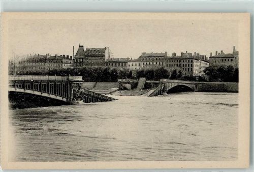 Lyon Les Ponts Meurtris - Pont Lafayette , zerstörte Brücke AK