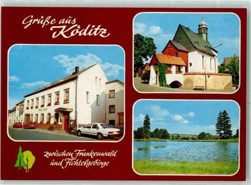 Köditz Gasthaus Diepold Kirche Auensee