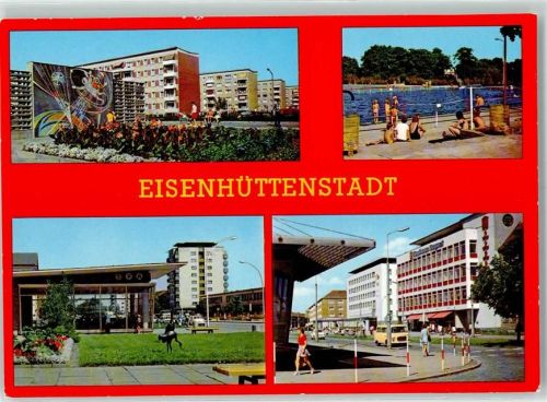 Eisenhüttenstadt Wohnkomplex am Fröbelring Schwimmbad Leninallee Straße der Republik