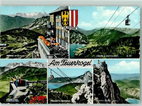 Feuerkogel Berghotel mit Dachstein Ebensee und Groser Priel Helmes Kanzel und Gr. Priel Traunsee Traunstein Alberfeldkanzel