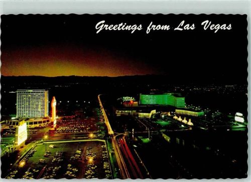 Las Vegas Las Vegas Strip The Dunes and Cesats Palace as viewed from atop the MGM Grand at dusk