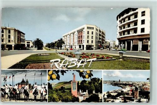 Rabat Avenue Mohammed V Garde Royale Vestiges du Chellah et Minaret