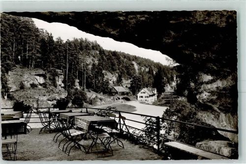 Pottenstein Ausblick aus der Teufelshöhle Terrasse