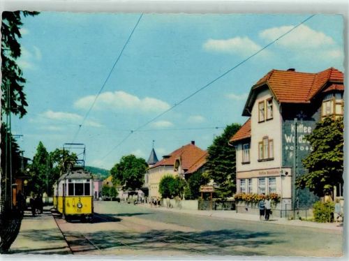 Tabarz Waldbahn Straßenbahn Rückseite mit Abschürfungen bzw Kleberesten