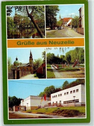 Neuzelle Am Klsoterteich Frankfurter Straße Blick zur Evangel. Kirche Kreiskulturhaus