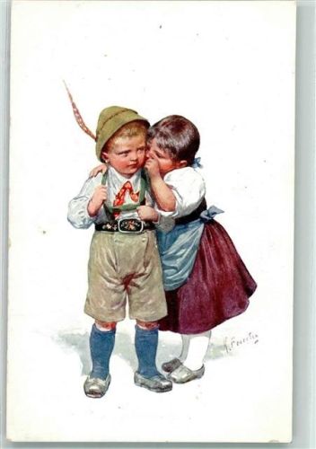 Verlag BKW Serie 564-6 Kinderpoesie Geheimnis flüstern AK