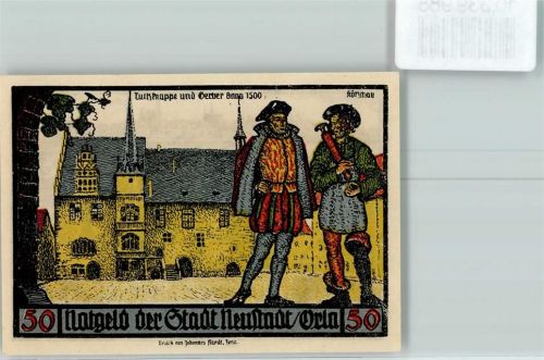 Neustadt 50 Pfennig Notgeld Turnknappe u. Gerber