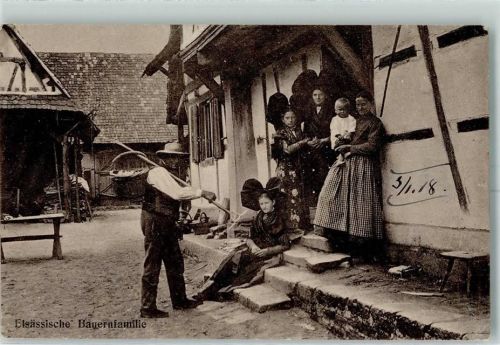 Strasbourg 1917 Elsässische Bauernfamilie Feldpost