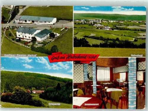 Habscheid Rückseite mit Abschürfungen bzw Kleberesten GasthausMarkus