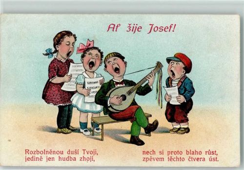 1922 Kinder singen musizieren AK