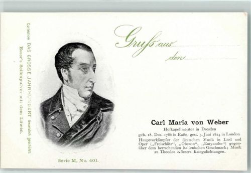 1900 Das Grosse Jahrhundert Serie M Nr. 401 Maria von Weber Kapellmeister