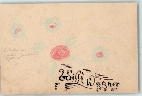 1905 handgemalt Blumen AK