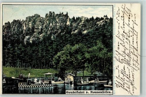 Kurort Jonsdorf 1901 Nonnenfelsen Gondelteich Gondeln