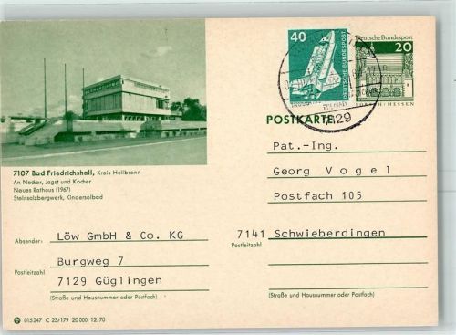 Bad Friedrichshall Neues Rathaus Postkarte