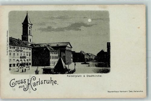 Karlsruhe Kaiserplatz Stadtkirche Hotel