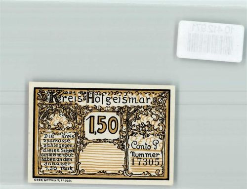 Hofgeismar Notgeld Schloß Wilhelmstal