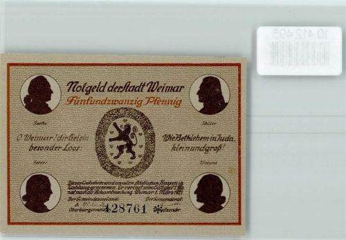 Weimar Notgeld Goethes Gartenhaus
