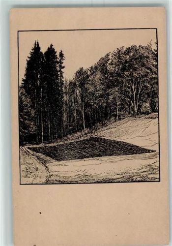Nr. 1220/12 sign. Heinrich Reifferscheid Acker im Wald AK Kunst und Leben Künstlerkarte
