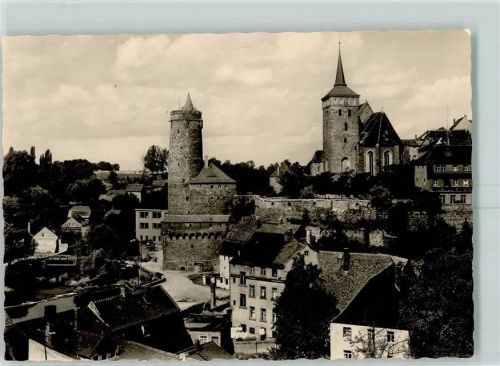 Bautzen Alte Wasserkunst Rechts die Michaeliskirche