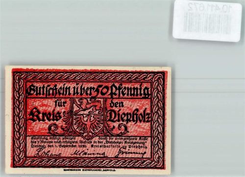 Diepholz Notgeld Schloß Diepholz