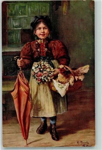 sign. Georg Roessler Kunstverlag Rehn & Linzen Nr. 1835 Tracht