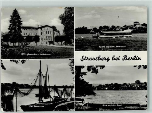 Strausberg Gasthaus Volkshaus Fähre auf dem Straussee am Straussee Blick auf die Stadt
