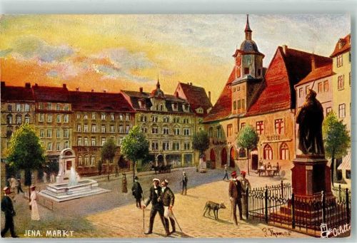 Jena Tucks Künstlerpostkarte Oilette Serie Jena Nr. 179B Markt sign