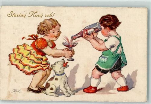 1932 Neujahr Kind AK