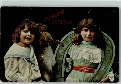 1907 Ostern Kind Hase AK