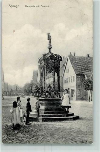 Springe 1908 Marktplatz mit Brunnen