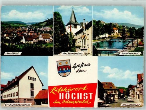 64739 W6128 Höchst i Odw - Schwimmbad Ev. Jugendzentrum Hauptstraße Marktplatz