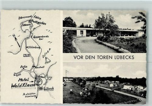 Ratekau Rückseite mit Abschürfungen bzw Kleberesten Motel Waldklause Campingplatz