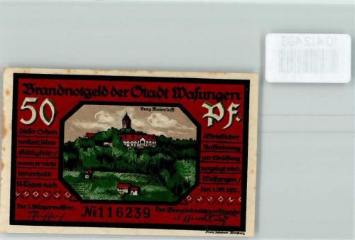 Wasungen Notgeld Burg Maienluft
