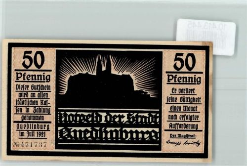 Quedlinburg Notgeld Scherenschnitt