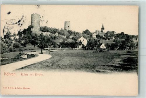 Kohren-Sahlis 1912 Ruine Kirche