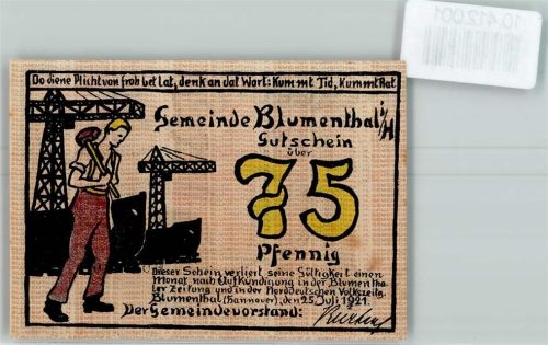 Blumenthal Notgeld Werftarbeiter