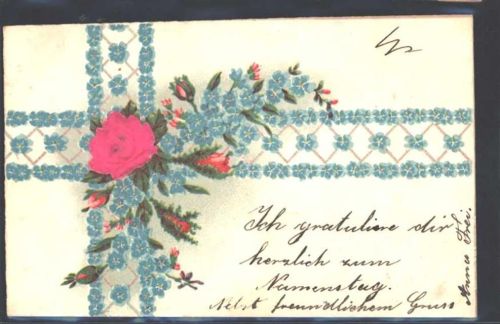 1901 Prägedruck Vergissmeinnicht AK