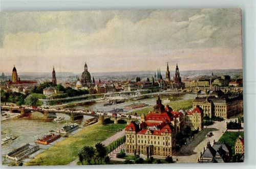 Dresden Zeppelin Ansicht der Ministerien und der Altstadt