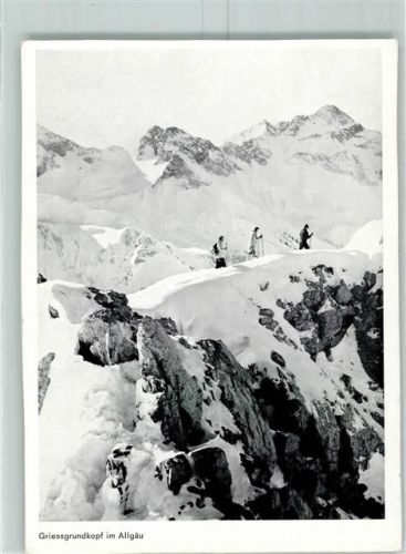 Oberstdorf Grießgrundkopf Winter Wanderer Schnee