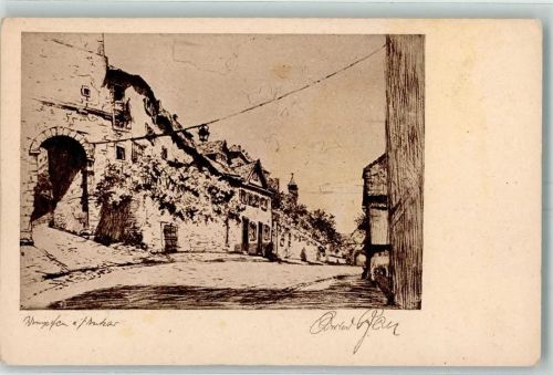 Bad Wimpfen Festpostkarte 1. Wimpfener Woche 1924 Zeichnung