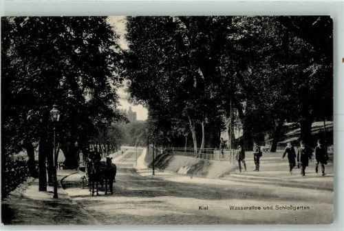Kiel Wasserallee Schloßgarten Pferdefuhrwerk