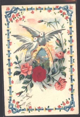 1906 Prägedruck Rosen AK