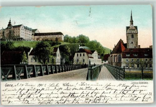 Gera 1903 Schloss Osterstein Brücke